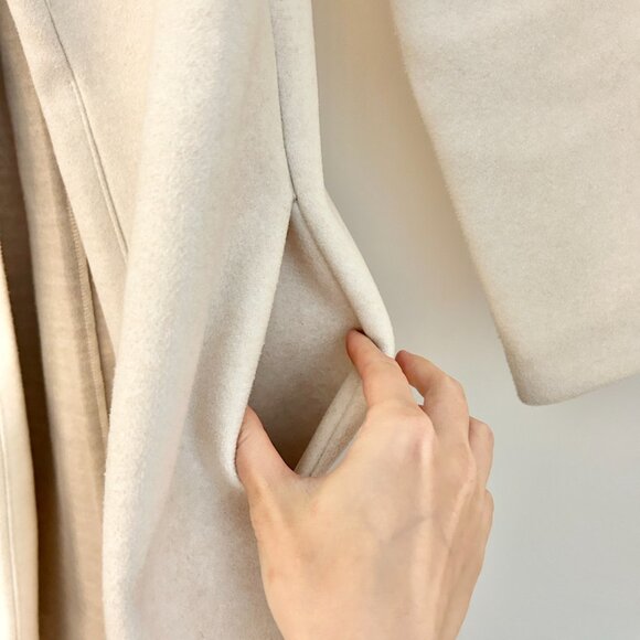 Zara Cream Lapel Open Front Lightweight Trench Coat Ivory Off White Size S - Picture 8 of 10